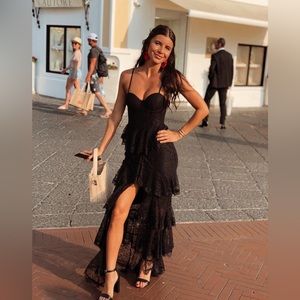 MAJORELLE  Zelda Fitz Gown in Black